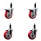 Service Caster 4'' Red Poly Swivel 1'' Expanding Stem Caster Set 2 Total Lock Brakes, 4PK SCC-EXTTL20S414-PPUB-RED-2-S-2-1 - alternate 1